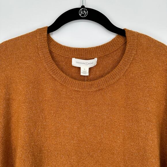 Treasure & Bond Pullover Sweater Long Sleeve Crew Neck Soft Rust Womens Large - Picture 4 of 6